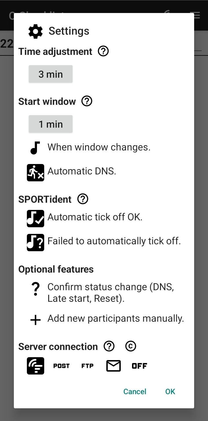 O Checklist Settings
