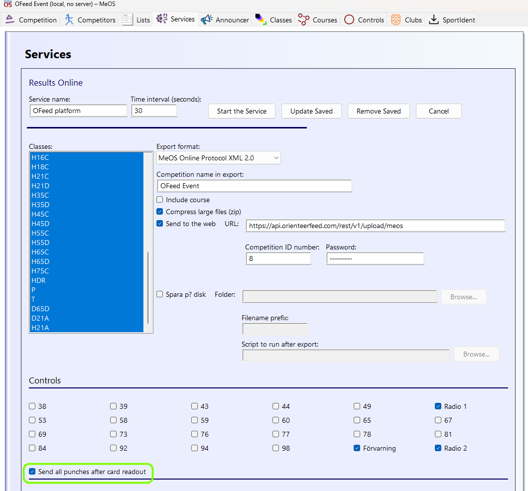 Service setup