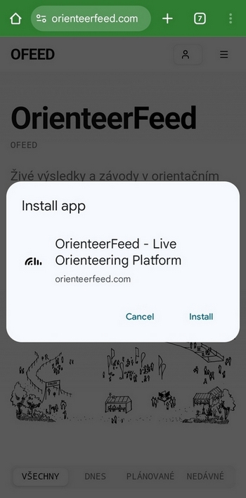 Pop up install confirm