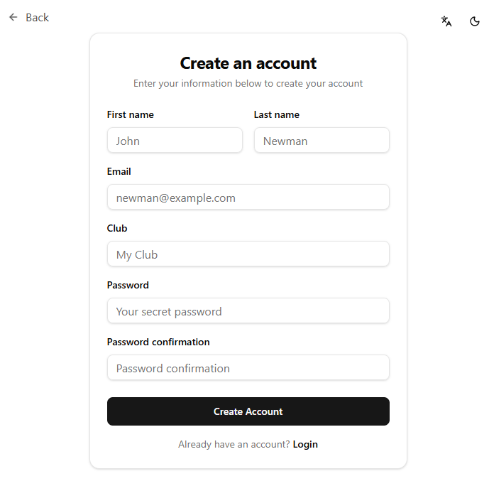 Create an account