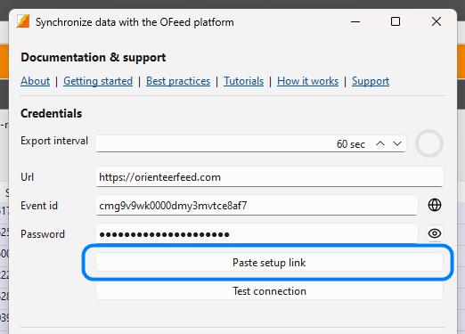 Paste Credentials